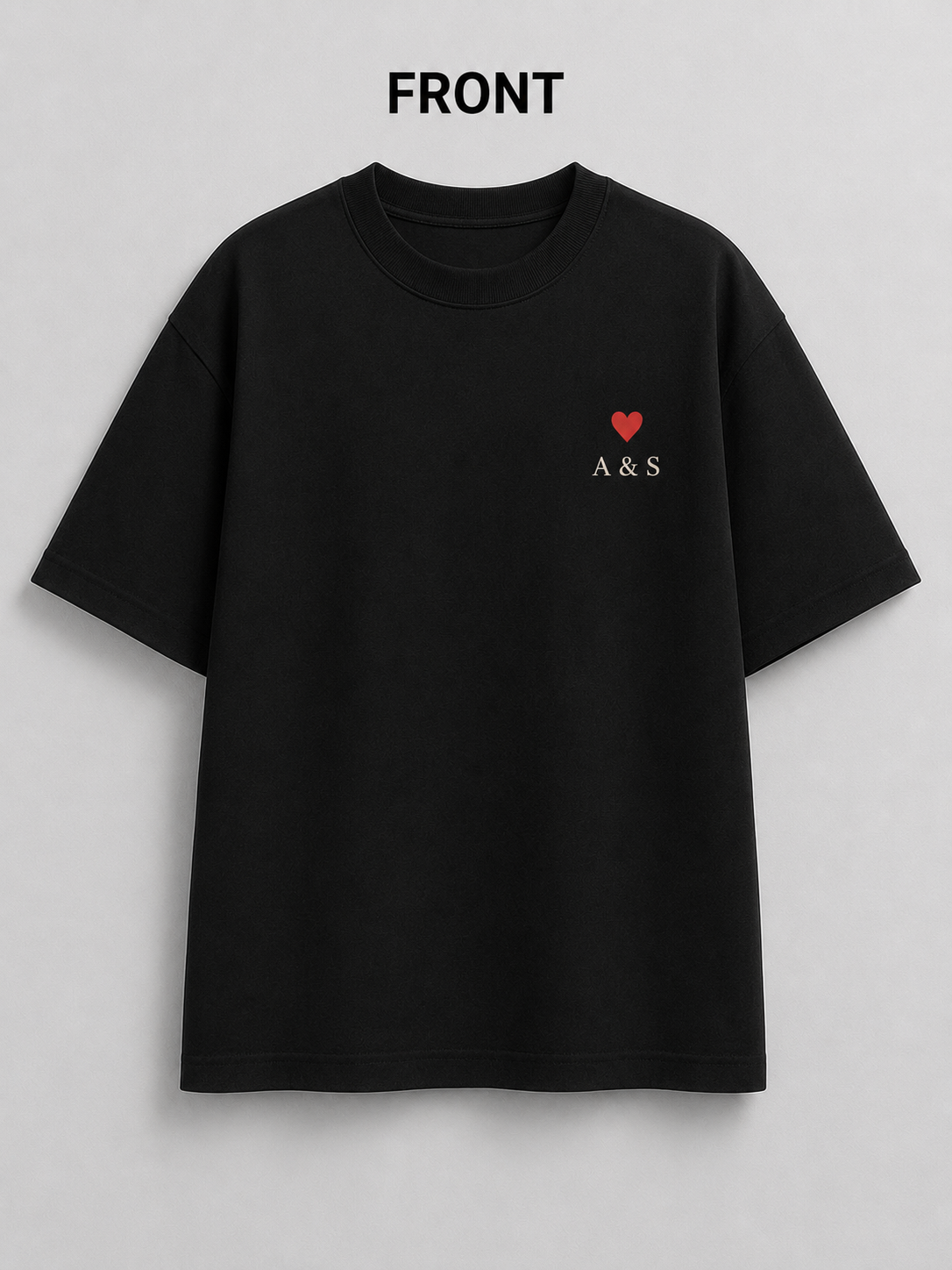 Custom Couple Graphic Oversized T-Shirt – Only You Edition