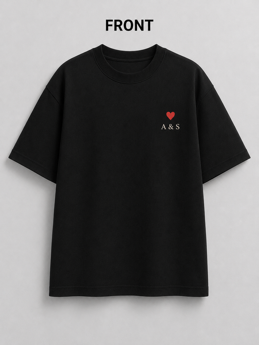 Custom Couple Graphic Oversized T-Shirt – Only You Edition